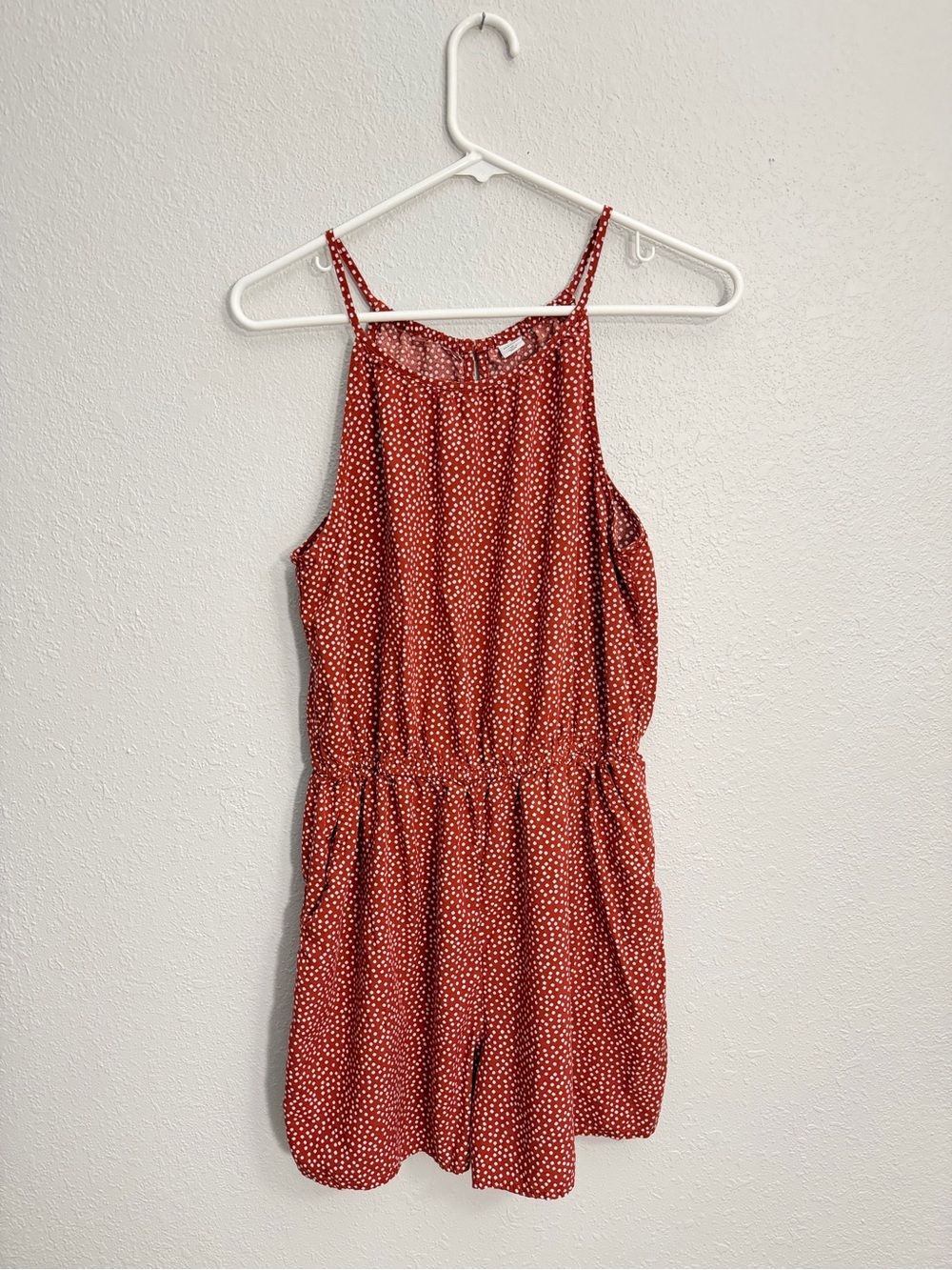 Old Navy Rust Red Polka Dot Summer Romper